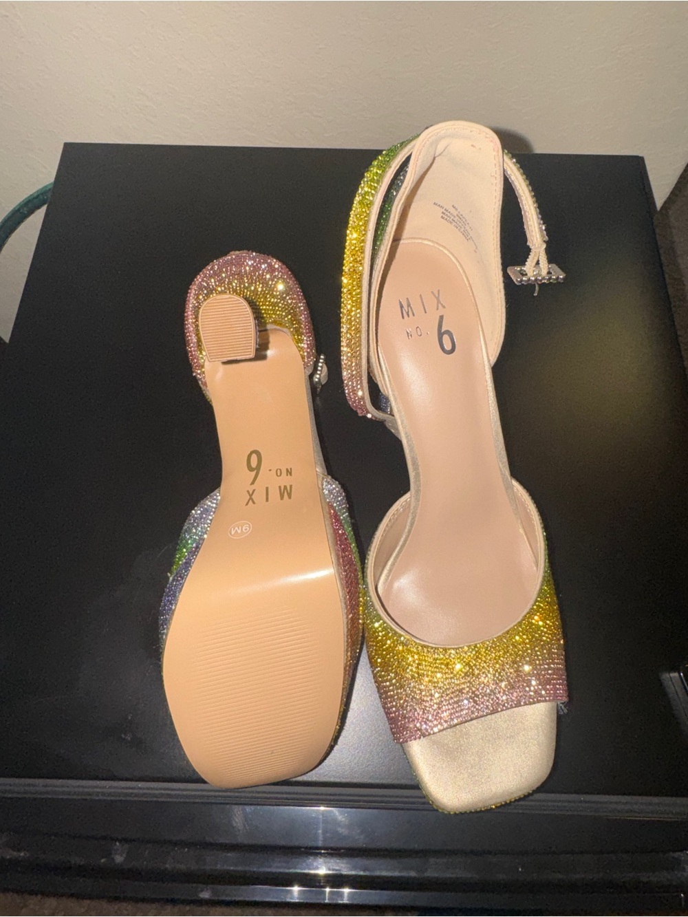 Rhinestone Gradient Platform Heels - Multi-Color - Picture 4 of 4